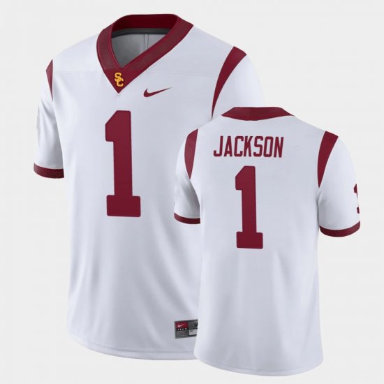 #1 Domani Jackson Game Trojans Men White Jersey 909973-723