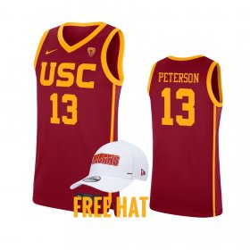 #13 Drew Peterson College Basketball USC Away Men Cardinal Jersey 718893-399