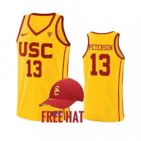 #13 Drew Peterson College Basketball USC Trojans Home Men Yellow Jersey 616558-143