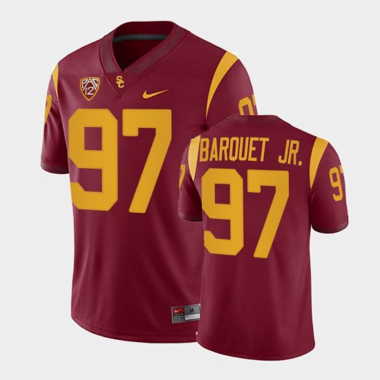 #97 Earl Barquet Jr. College Football USC Men\'s Cardinal Jersey 404903-423