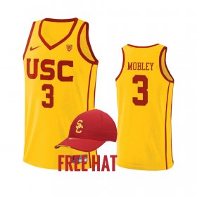 #3 Isaiah Mobley College Basketball Trojans Home Men's Yellow Jersey 823715-593