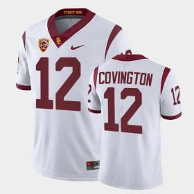 #12 Jacobe Covington College Football USC Men's White Jersey 252905-347