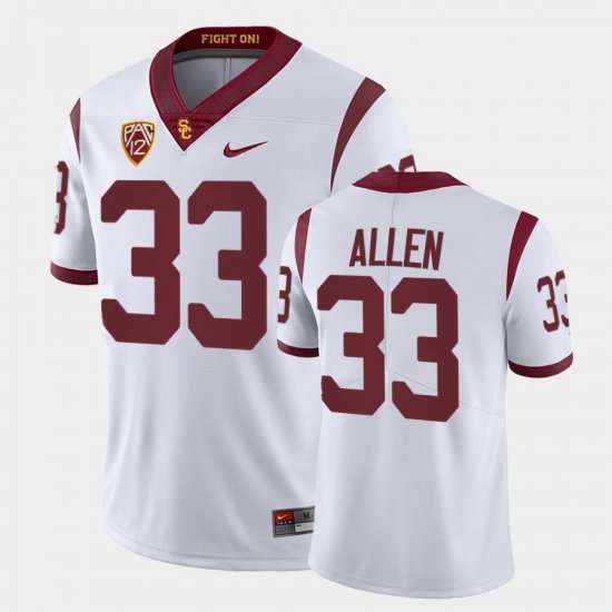 #33 Marcus Allen College Football USC Fight On Men\'s White Jersey 980065-614