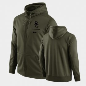 Tonal Logo Stack USC Full-Zip Men Olive Hoodie 414710-936 Tonal Logo Stack USC Full-Zip Men Olive Hoodie 414710-936