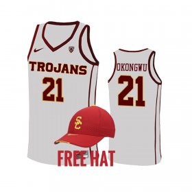 #21 Onyeka Okongwu College Basketball Trojans Free Hat Men's White Jersey 816344-560