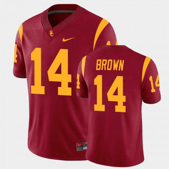 #14 Raleek Brown Game USC Men\'s Cardinal Jersey 453200-509