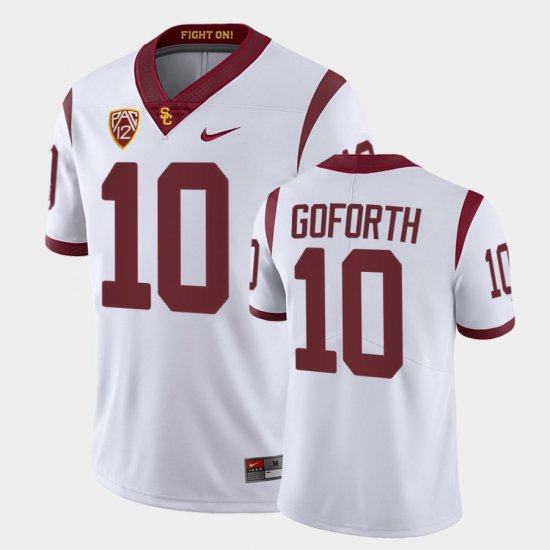 #10 Ralen Goforth College Football USC Trojans Fight On Men White Jersey 272500-654