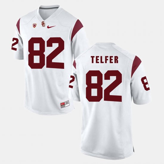 #82 Randall Telfer Pac-12 Game USC Mens White Jersey 950786-697