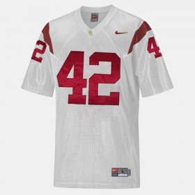 #42 Ronnie Lott College Football Trojans Men White Jersey 472317-666