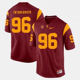 #96 Stevie Tu'ikolovatu Pac-12 Game Trojans Mens Red Jersey 439441-731