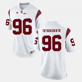 #96 Stevie Tu'ikolovatu Pac-12 Game USC Trojans Men's White Jersey 677274-867