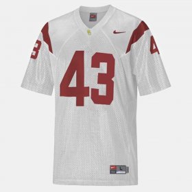 #43 Troy Polamalu College Football USC Trojans Mens White Jersey 278025-230