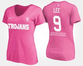 #9 Marqise Lee Name and Number USC With Message Women Pink T-Shirt 492484-307