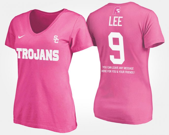 #9 Marqise Lee Name and Number USC With Message Women Pink T-Shirt 492484-307