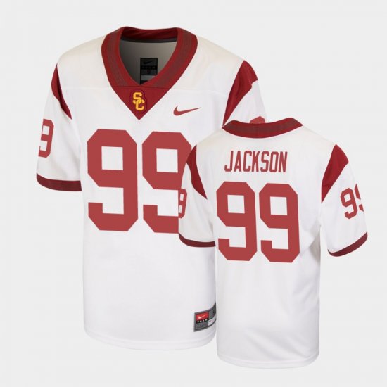 #99 Drake Jackson Replica USC Trojans Football Youth White Jersey 997052-467