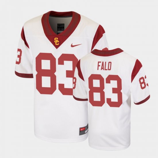 #83 Josh Falo Replica USC Football Youth White Jersey 441382-113