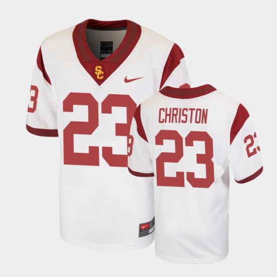 #23 Kenan Christon Replica USC Football Youth White Jersey 292146-367