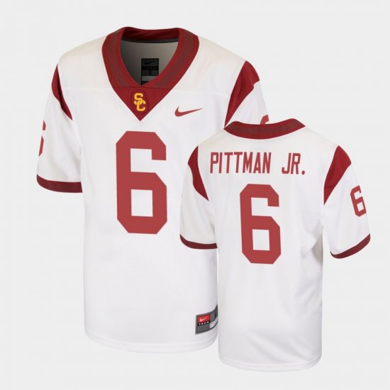 #6 Michael Pittman Jr. Replica Trojans Football Youth White Jersey 992156-871