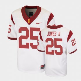 #25 Ronald Jones II Replica Trojans Football Youth White Jersey 121059-343